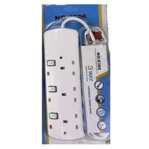 3 Way Extension Lead, With Individual Switch With Indicator Light - 2M